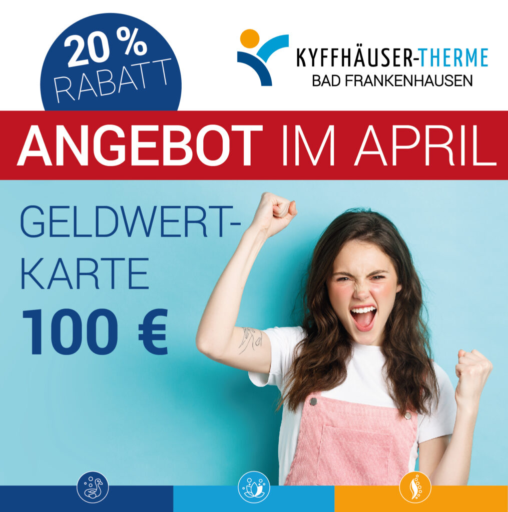 Angebot im April - Geldwertkarte 100€ mit 20% Rabatt